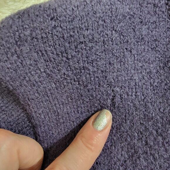 Vintage Tally Ho Boiled Wool Cardigan Sweater Jacket Purple Fair Isle Size PS - Picture 8 of 16